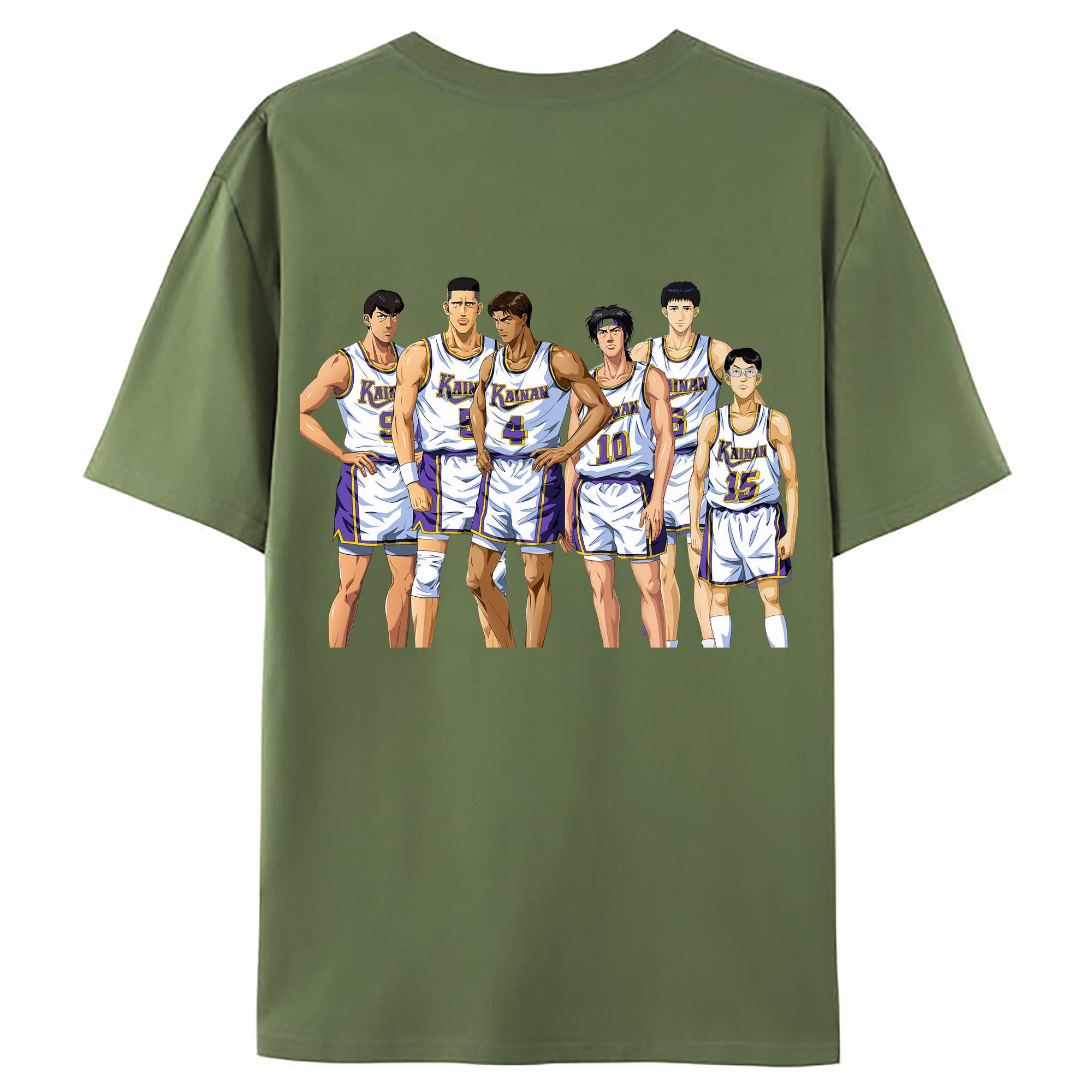 （画像用） SLAM DUNK／スラムダンク 綿100％ メンズ半袖Tシャツ（バックプリント） 通気性